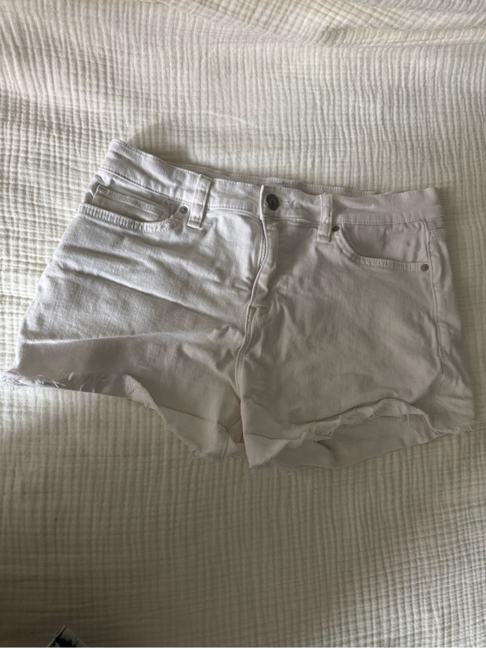 Hudson Jeans White Denim Cutoff Shorts